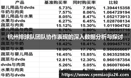 杭州排球队团队协作表现的深入数据分析与探讨
